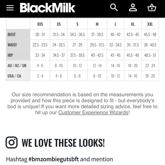 Blackmilk “ZOMBIE GUTS BFT” Size Medium M NWT Blood - Picture 11 of 16